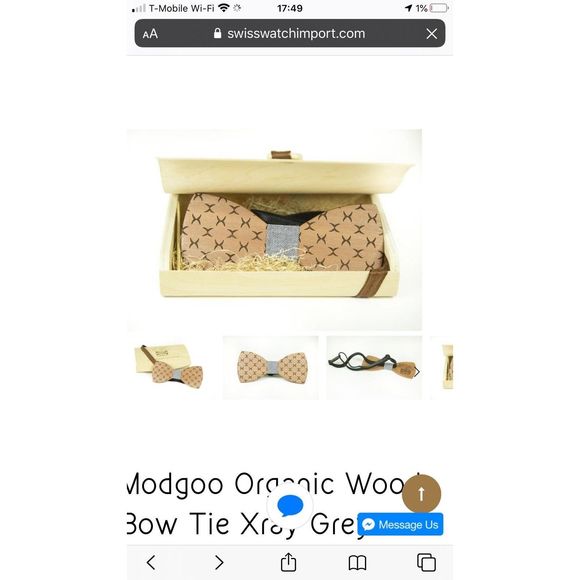 Gorgeous Wood  Bowtie Modgoo Xray Grey / - Picture 5 of 7